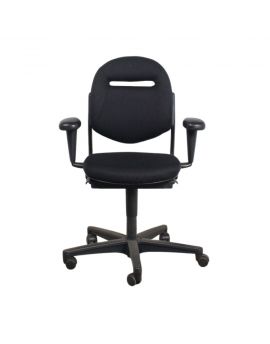 Refurbished ergonomische bureaustoel in het zwart
