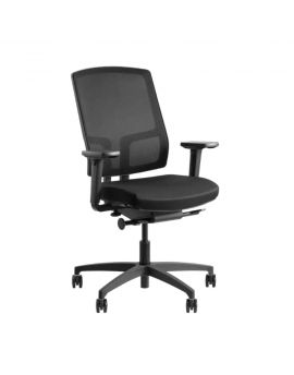 Be Proud ergonomische bureaustoel met zwarte stoffering en netweave rug. Met kunststof onderstel