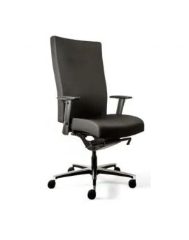 Daily Office ergonomische bureaustoel met NEN-EN en NPR normering. Volledig zwarte stoffering en aluminium onderstel