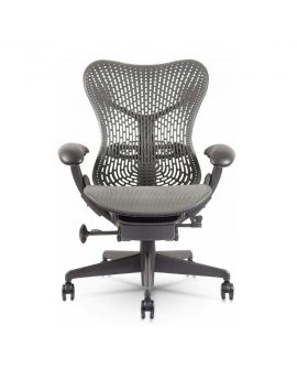 Herman Miller Mirra refurbished, design bureaustoel, tweedehands, grijs