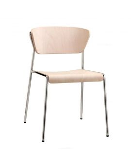 Scab Stoel Lisa, houten stoel, aluminium onderstel, klassiek, modern, vergaderstoel, kantinestoel, kantoor